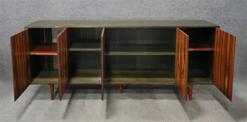 FIVE-DOOR ROSEWOOD VENEER CREDENZA/STORAGE CABINET (1960s)