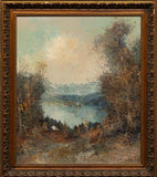 LANDSCAPE WITH VIEW OF LAKE BY WILLI BAUER (1980s)