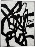 BLACK AND WHITE ABSTRACT IN THE MANNER OF FRANZ KLINE (1970s)