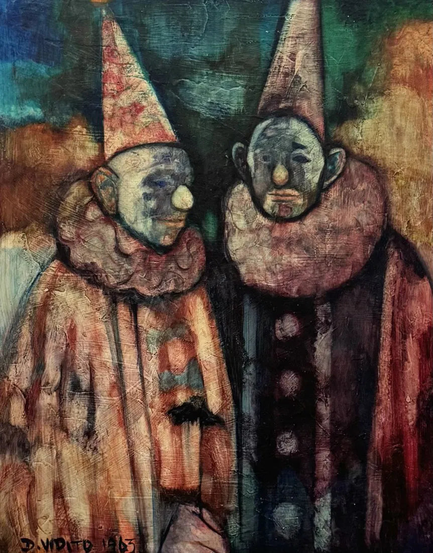 PORTRAIT OF TWO CLOWNS BY DIANE VIDITO (1963)
