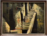 OIL-ON-BOARD CASTLE INTERIOR SIGNED “RAFALOW” (1965)
