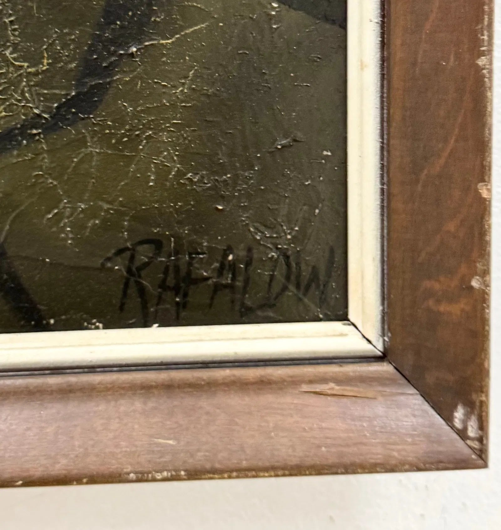 OIL-ON-BOARD CASTLE INTERIOR SIGNED “RAFALOW” (1965)