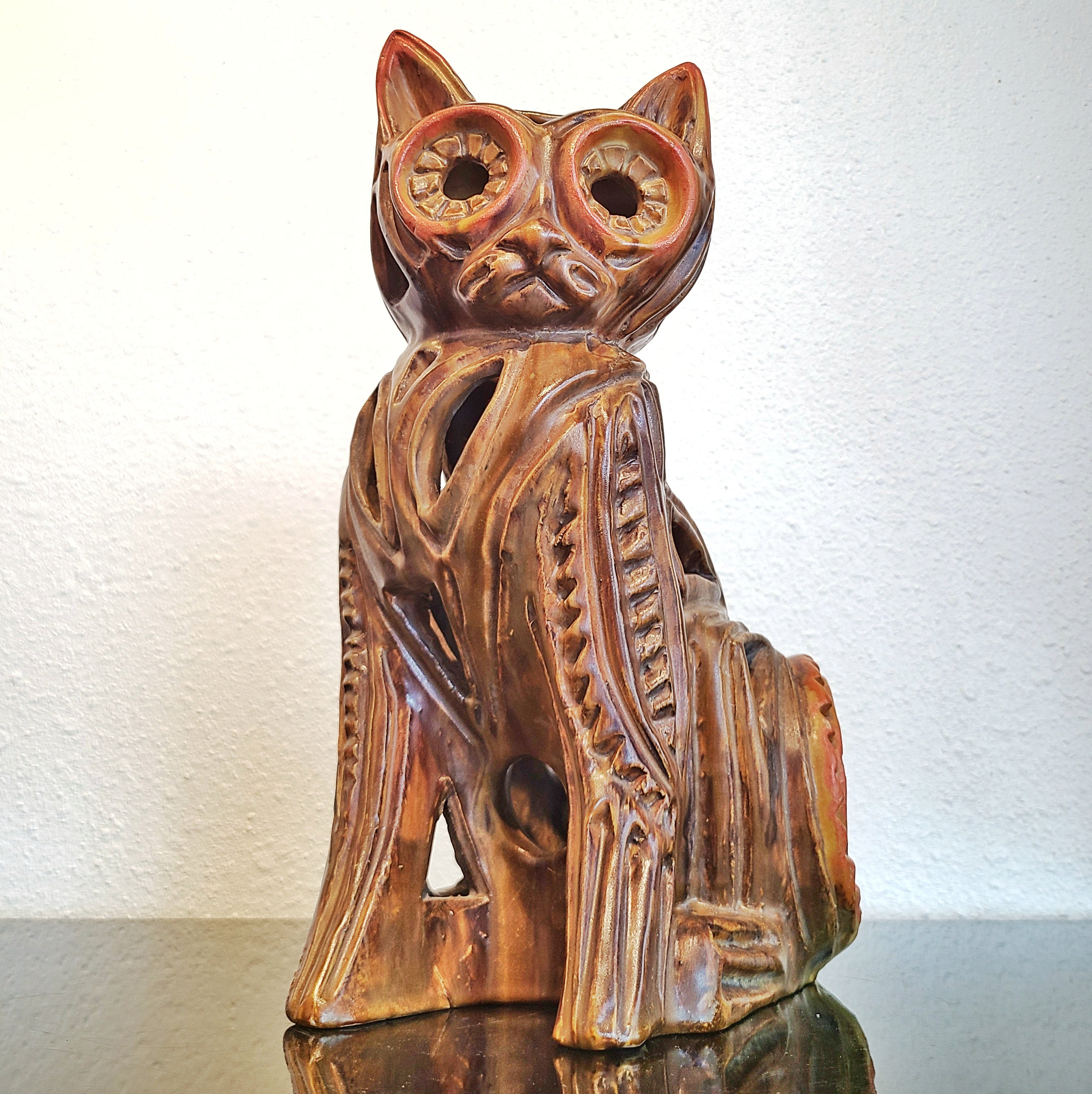LARGE ABSTRACT CAT SCULPTURE BY ALVINO BAGNI (ITALY)