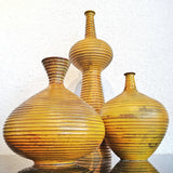 BULBOUS THIN-NECKED VASE WITH RIDGES BY ALVINO BAGNI