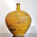BULBOUS THIN-NECKED VASE WITH RIDGES BY ALVINO BAGNI