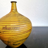 BULBOUS THIN-NECKED VASE WITH RIDGES BY ALVINO BAGNI