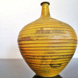 BULBOUS THIN-NECKED VASE WITH RIDGES BY ALVINO BAGNI