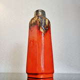 PERSIMMON-ORANGE Ü-KERAMIK FAT LAVA VASE Nr. 1438/30