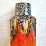 PERSIMMON-ORANGE Ü-KERAMIK FAT LAVA VASE Nr. 1438/30