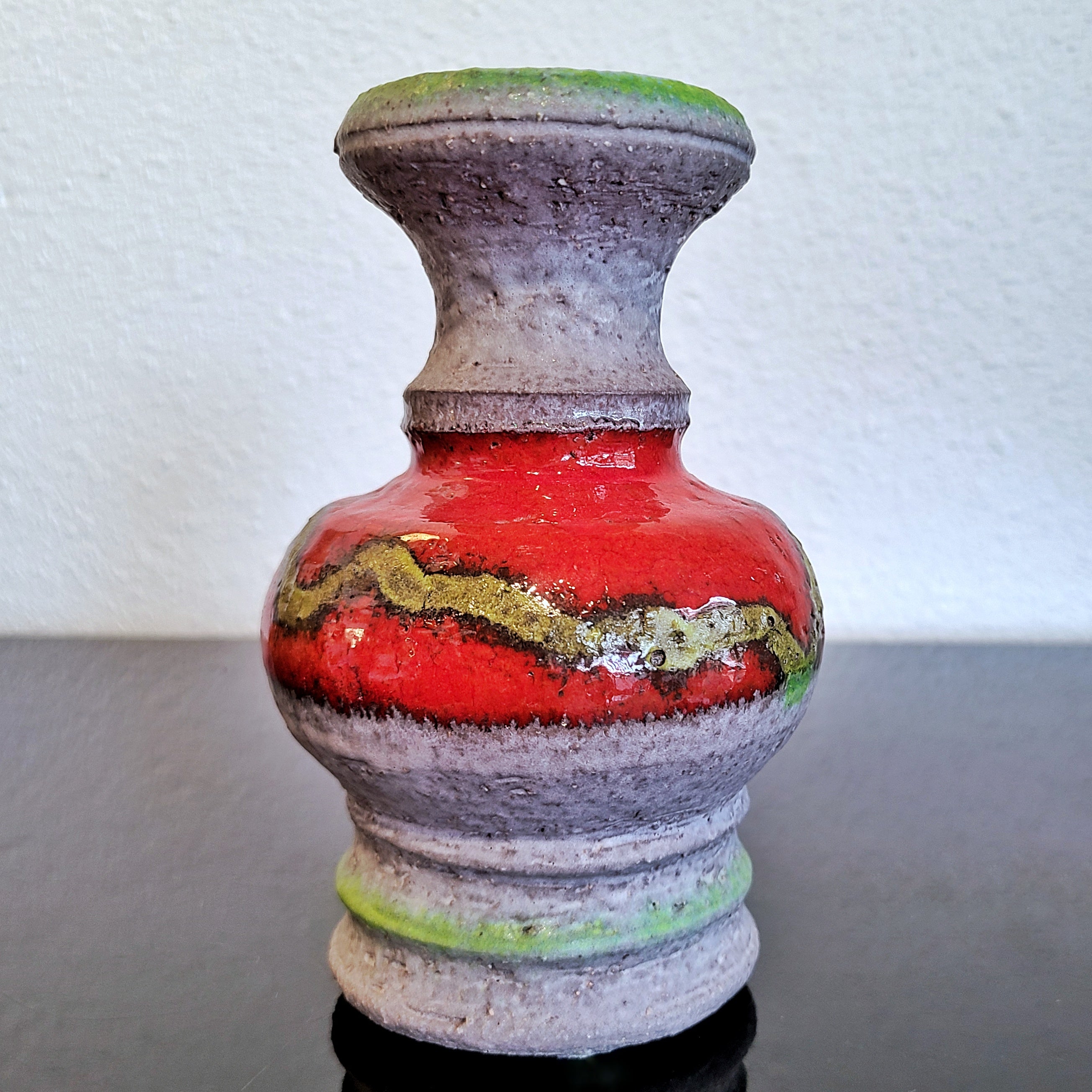 RED AND GREEN Ü-KERAMIK ‘STUDIO LINE’ VASE
