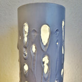 TUBULAR TORCH-CUT ALUMINUM AND WALNUT TABLE LAMPS