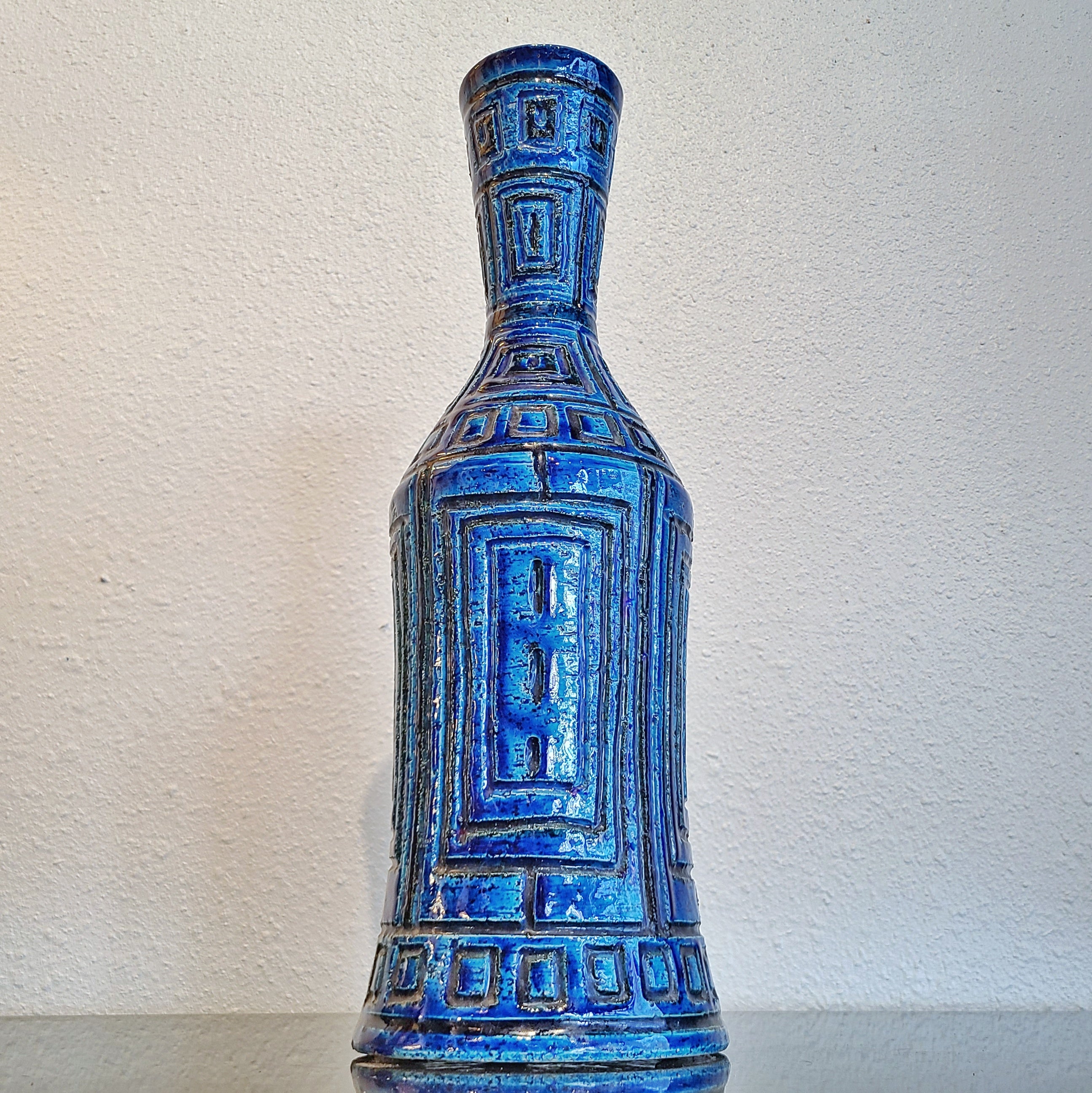XL BLUE GEOMETRIC DÉCOR VASE BY SARDARTIS (ITALY)
