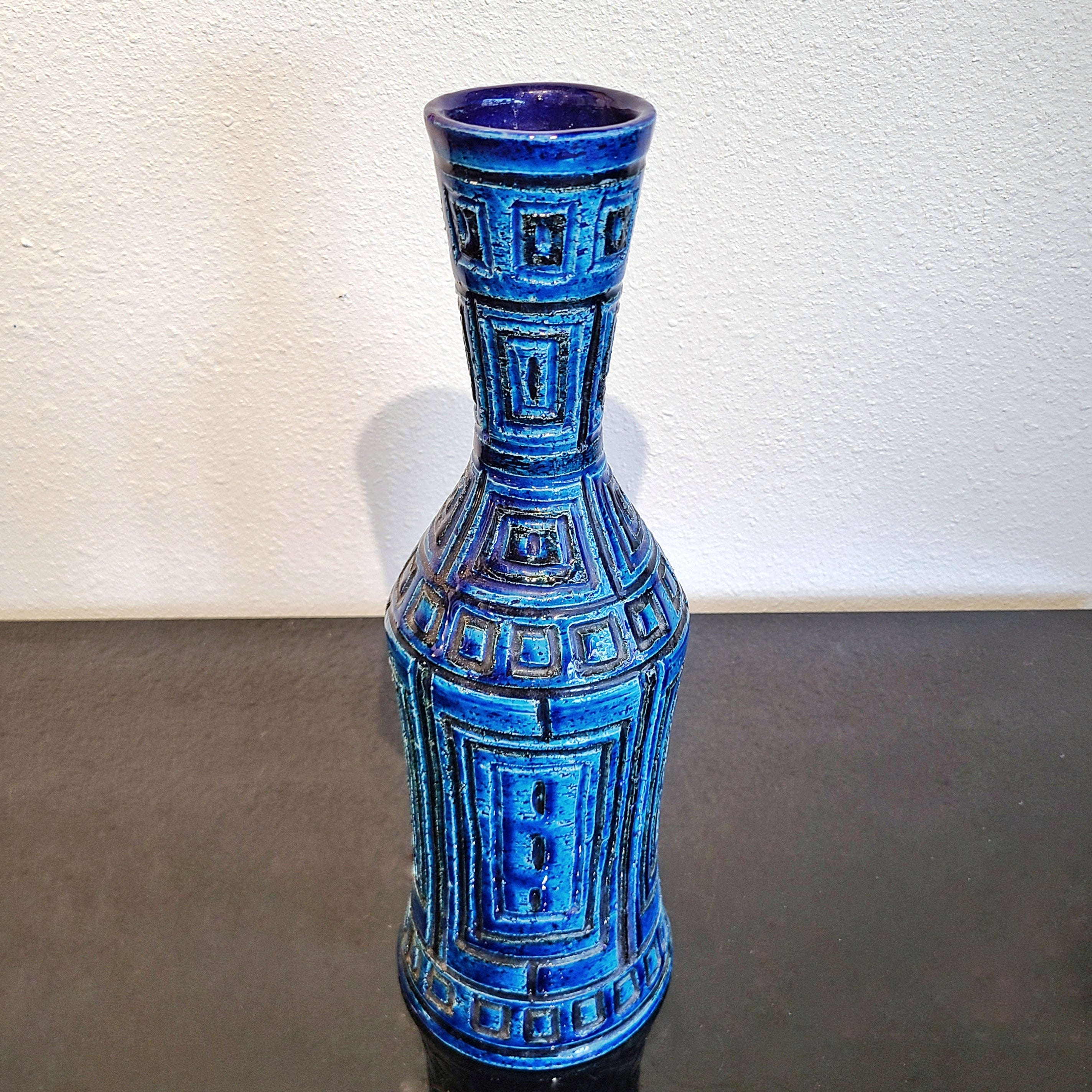 XL BLUE GEOMETRIC DÉCOR VASE BY SARDARTIS (ITALY)