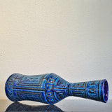 XL BLUE GEOMETRIC DÉCOR VASE BY SARDARTIS (ITALY)