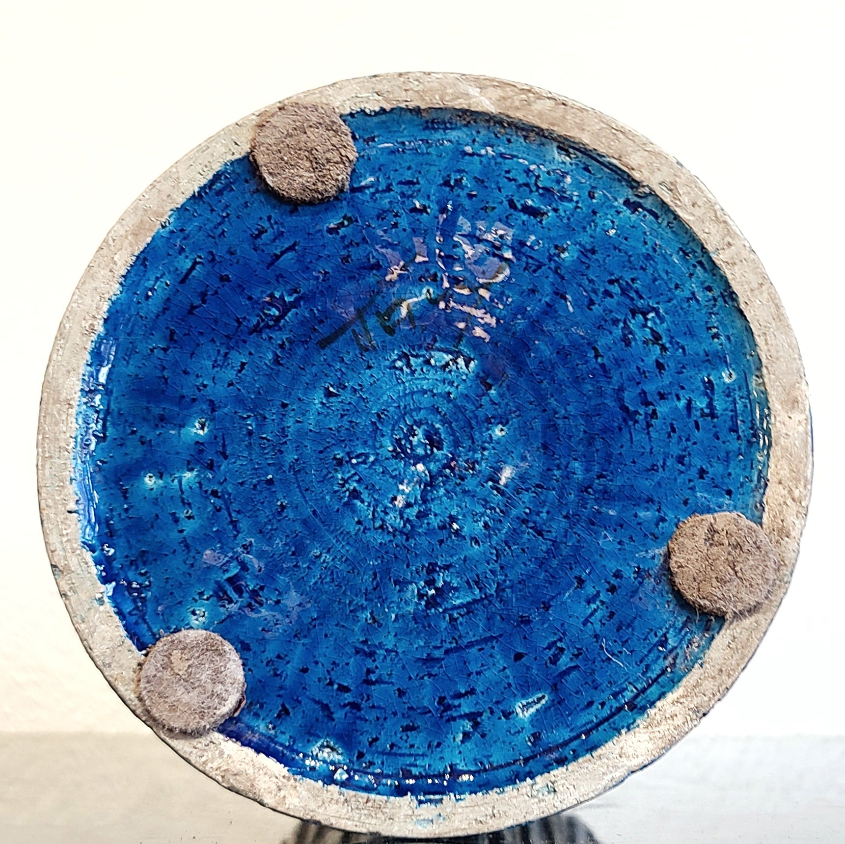 XL BLUE GEOMETRIC DÉCOR VASE BY SARDARTIS (ITALY)