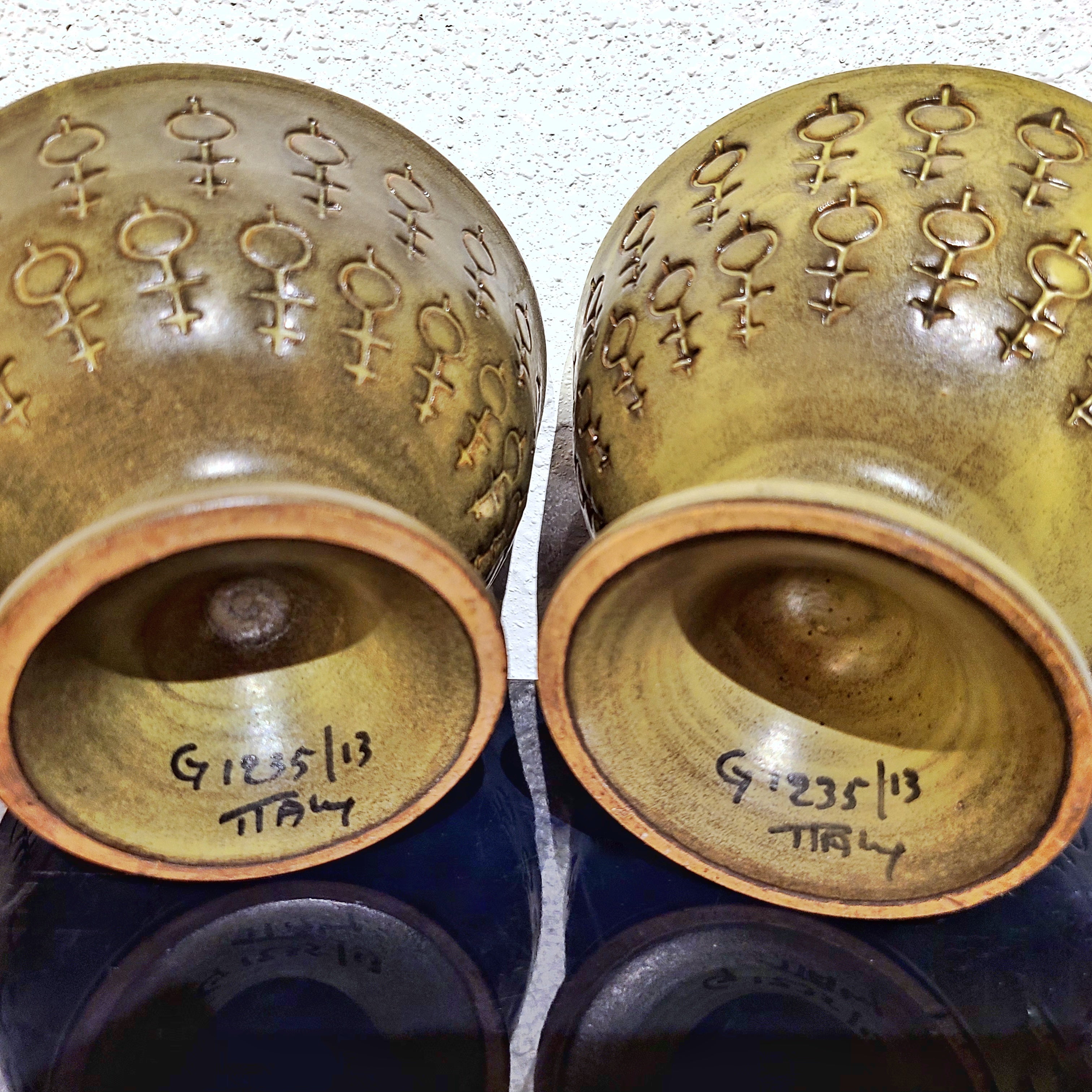 OLIVE GREEN BITOSSI ‘KEY’ DÉCOR CANDLE HOLDERS