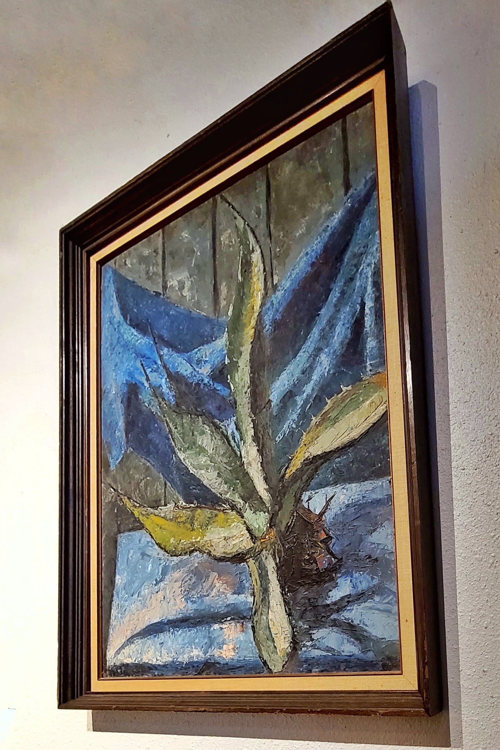 JOHN BAGGETT IMPASTO OIL ON MASONITE  STILL LIFE WITH YUCCA