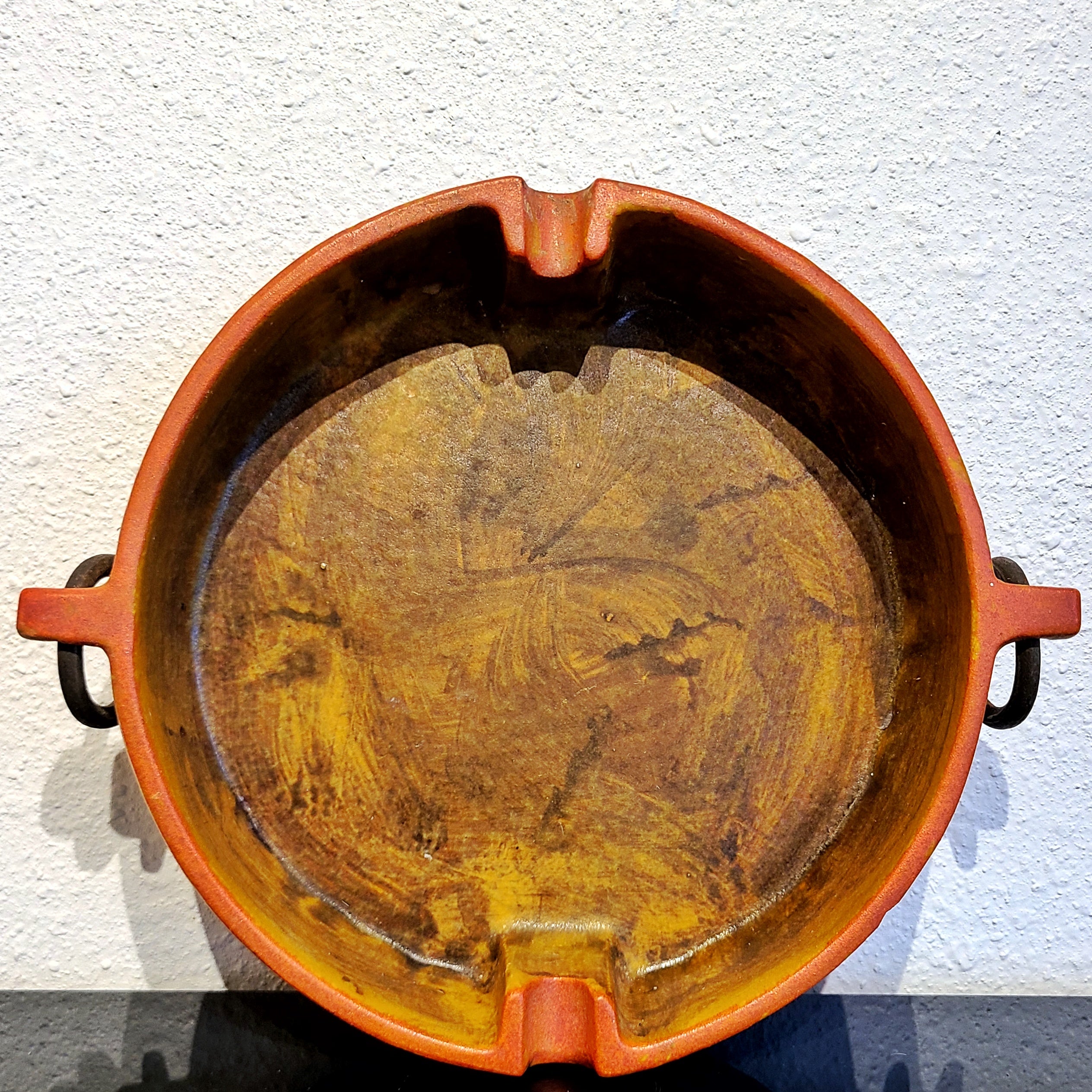 BORGINI ASHTRAY WITH IRON RINGS BY BAGNI CERAMICHE FOR RAYMOR