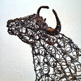 TWISTED WIRE SCULPTURE OF BANDERILLERO AND BULL