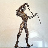 TWISTED WIRE SCULPTURE OF BANDERILLERO AND BULL