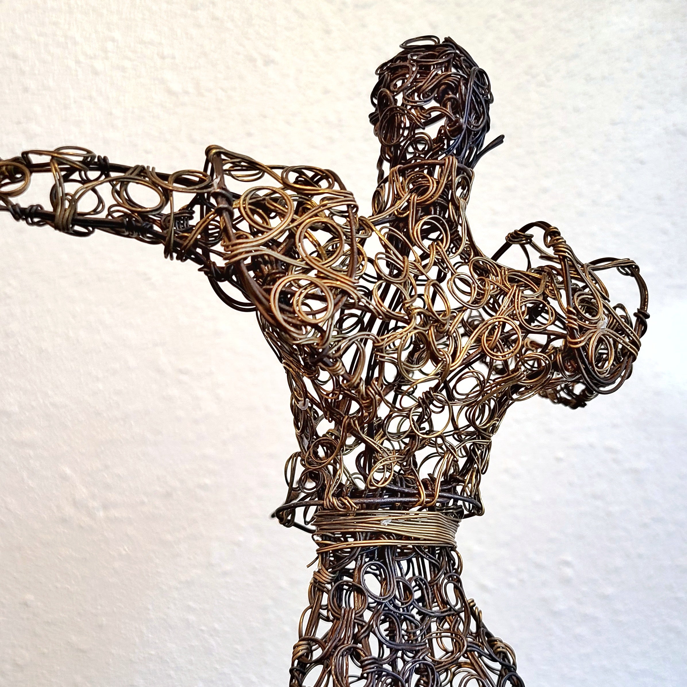 TWISTED WIRE SCULPTURE OF BANDERILLERO AND BULL