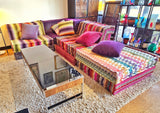 AUTHENTIC ‘MAH JONG’ SOFA AND PILLOWS BY HANS HOPFER FOR ROCHE BOBOIS (13 PIECES)