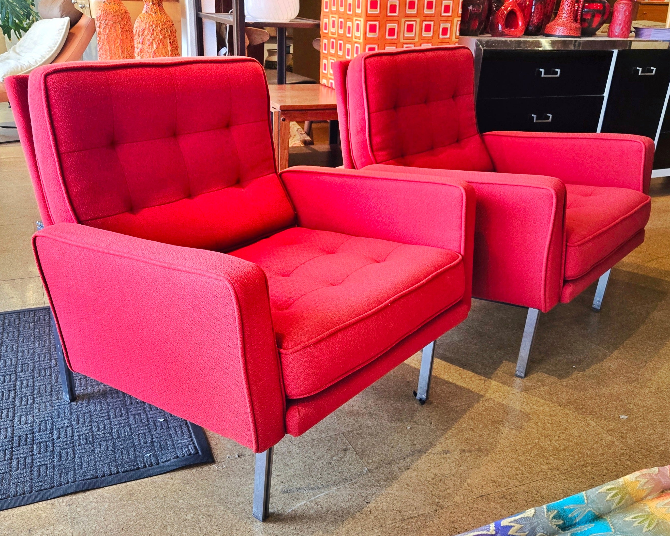 FLORENCE KNOLL PARALLEL BAR LOUNGE CHAIR FOR KNOLL ASSOCIATES (d. 1955)