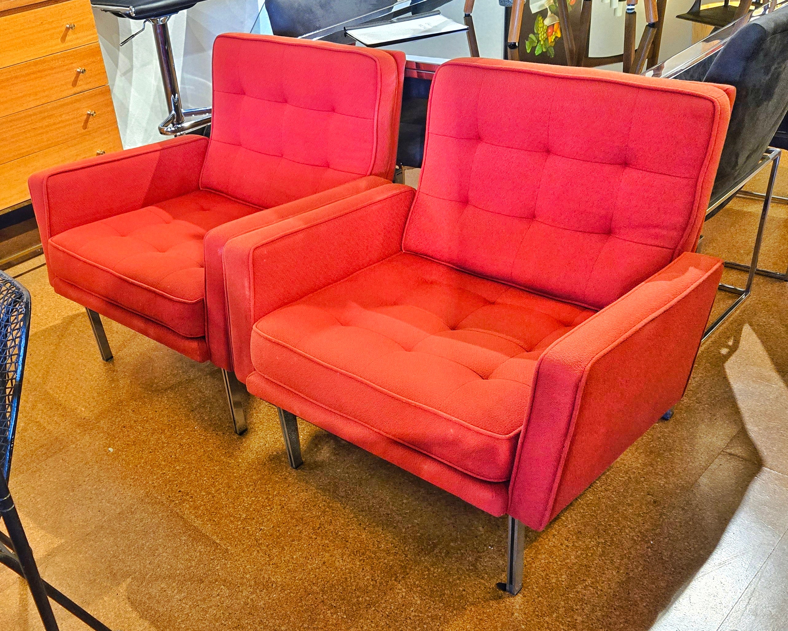 FLORENCE KNOLL PARALLEL BAR LOUNGE CHAIR FOR KNOLL ASSOCIATES (d. 1955)