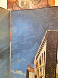 VINTAGE HAND-PAINTED FOUR-PANEL “PORT OF VENICE” FOLDING SCREEN