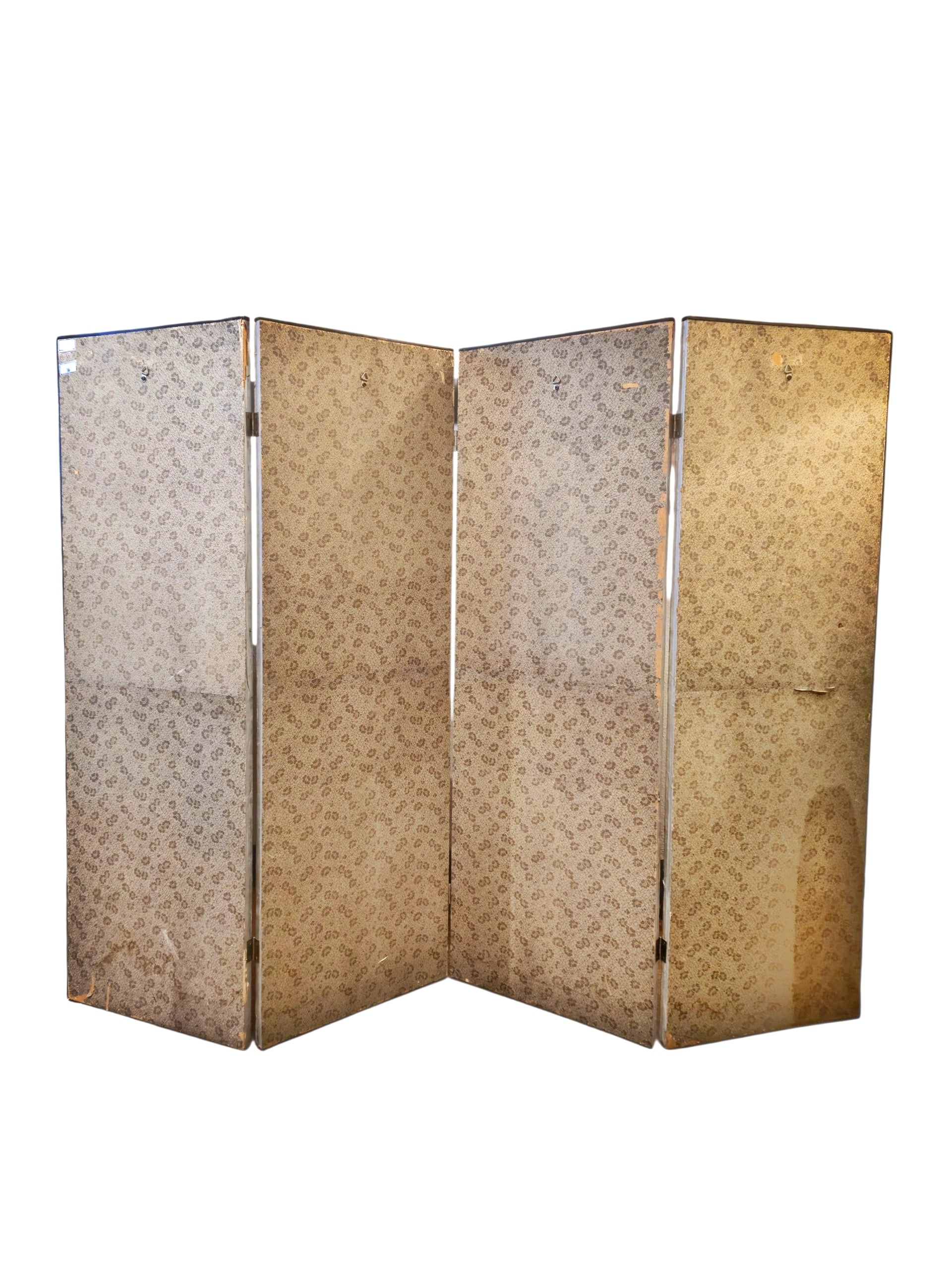 VINTAGE HAND-PAINTED FOUR-PANEL “PORT OF VENICE” FOLDING SCREEN