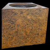 RARE EARLY ’70s BRONZE ABSTRACT PLANTER BOX BY McCARROLL & GILLESPE FOR FORMS+SURFACES