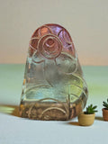 AMERICAN ART-GLASS ROOSTER BOOKENDS BY UNKNOWN MAKER (1970s)