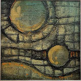FRAMED IMPASTO OIL-ON-BOARD ABSTRACT PAINTING (1980s)