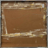 FRAMED IMPASTO OIL-ON-BOARD ABSTRACT PAINTING (1980s)