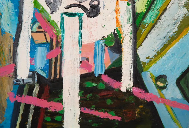 ABSTRACT OIL ON CANVAS BY MINGLEI WANG (2000s)