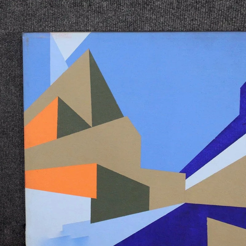 HARD-EDGE OP ART ACRYLIC BY NICK LUTTINGER (1970s)