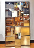 LARGE FACETED WALL MIRROR IN THE STYLE OF NEAL SMALL