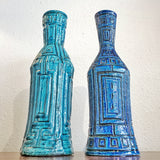 XL BLUE GEOMETRIC DÉCOR VASE BY SARDARTIS (ITALY)
