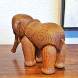 EARLY ORIGINAL ARTICULATED OAK ELEPHANT BY KAY BOJESEN (DENMARK)