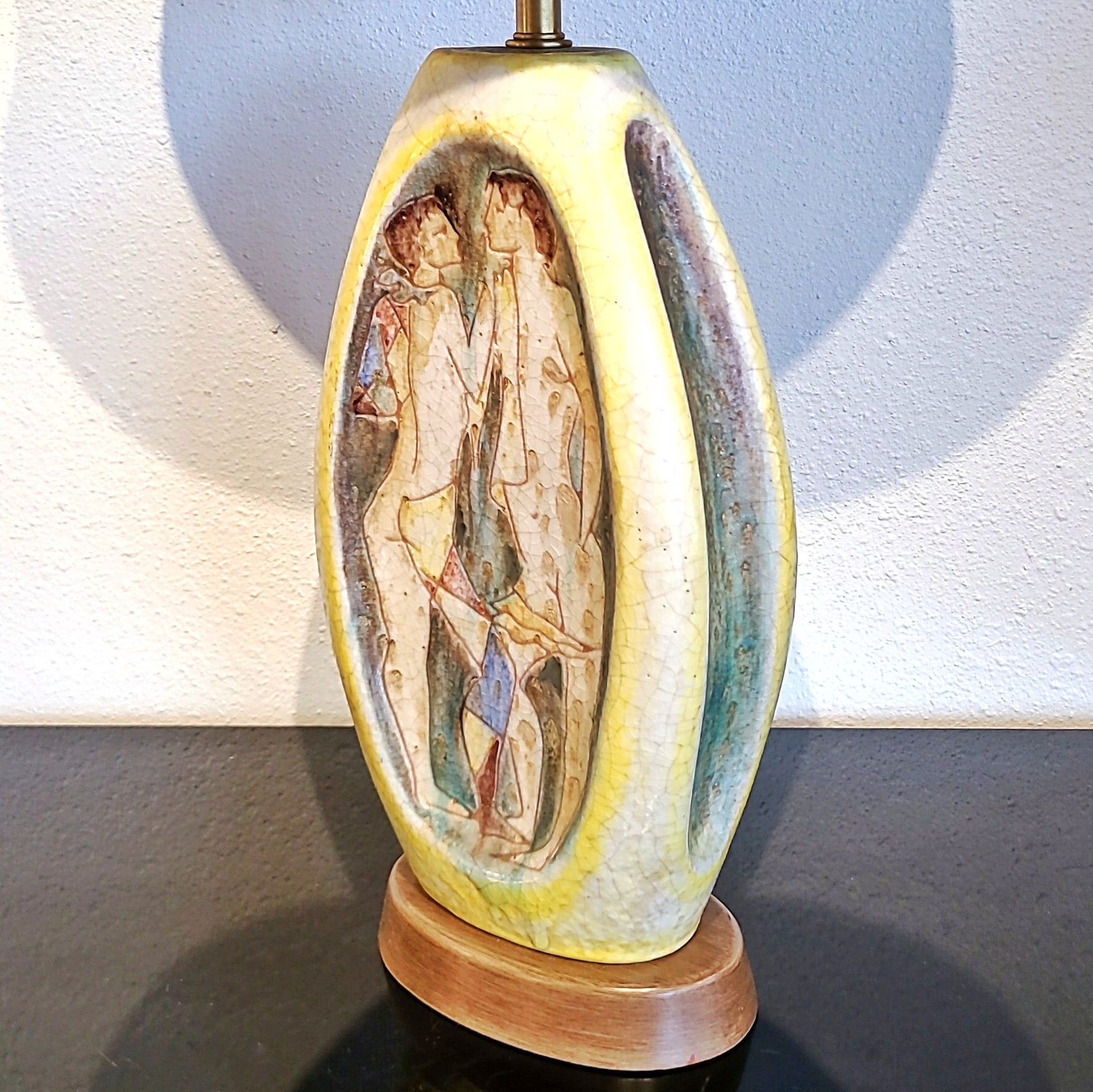 TALL MARCELLO FANTONI TABLE LAMP WITH FIGURES