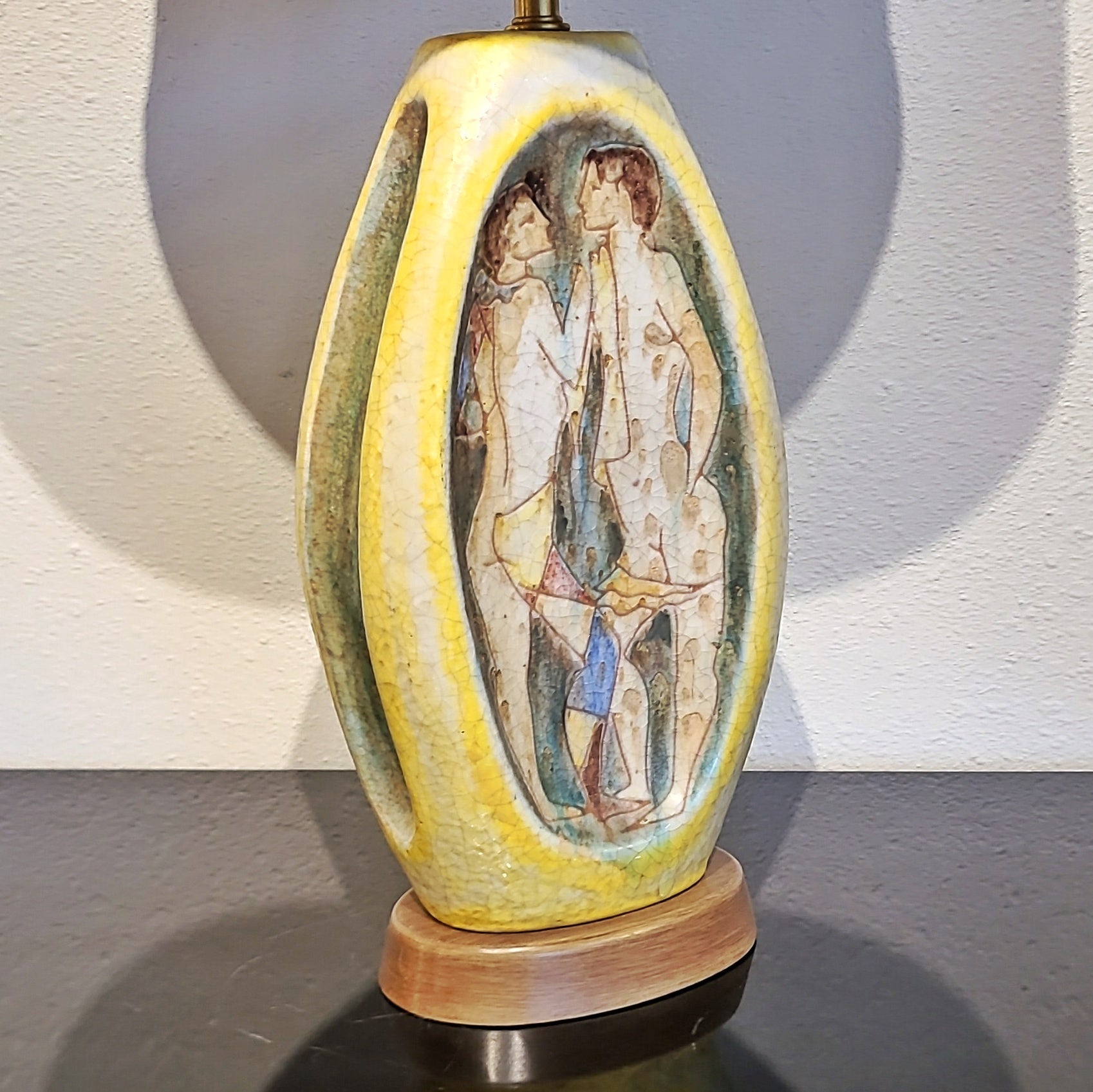TALL MARCELLO FANTONI TABLE LAMP WITH FIGURES