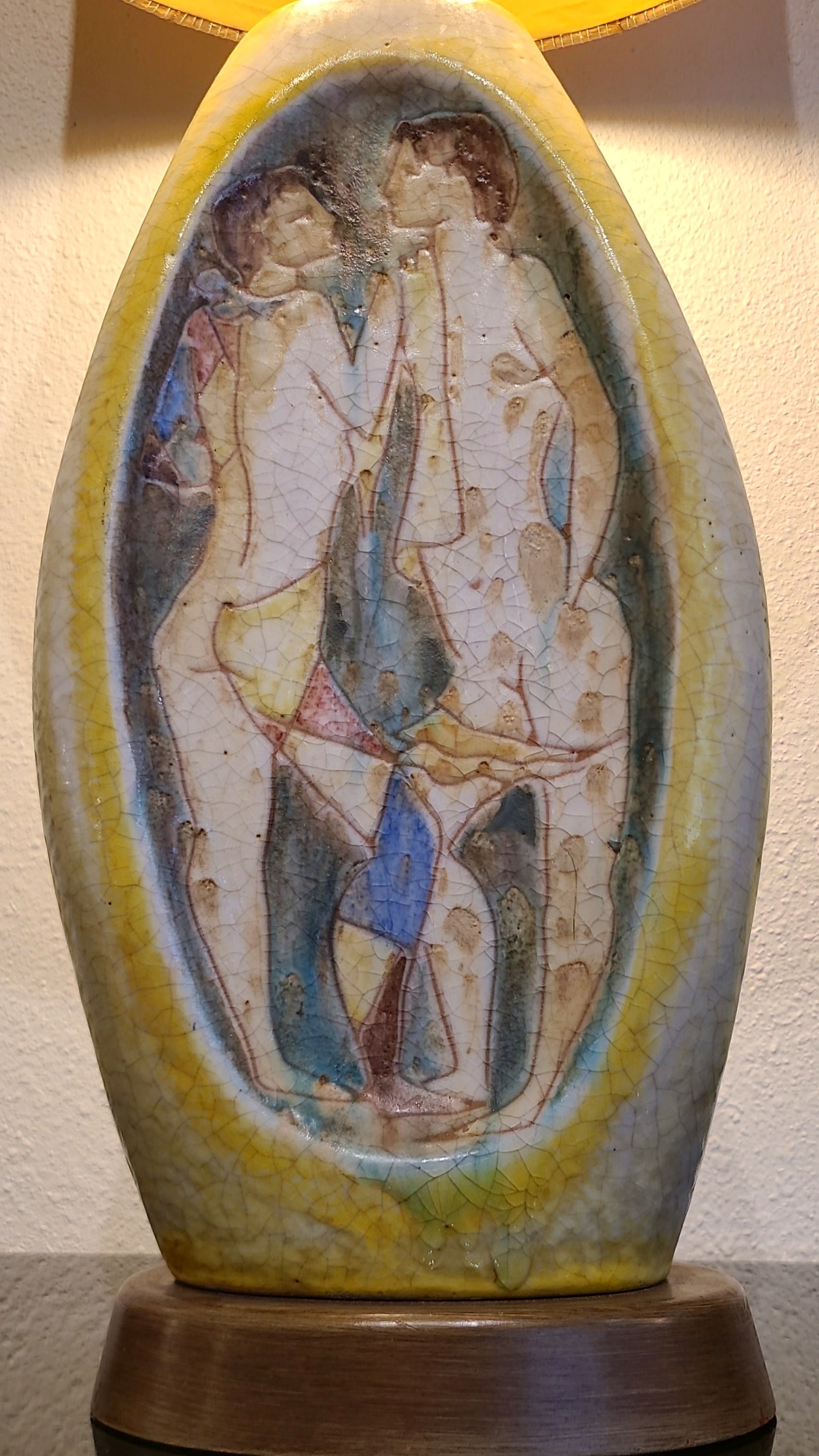 TALL MARCELLO FANTONI TABLE LAMP WITH FIGURES