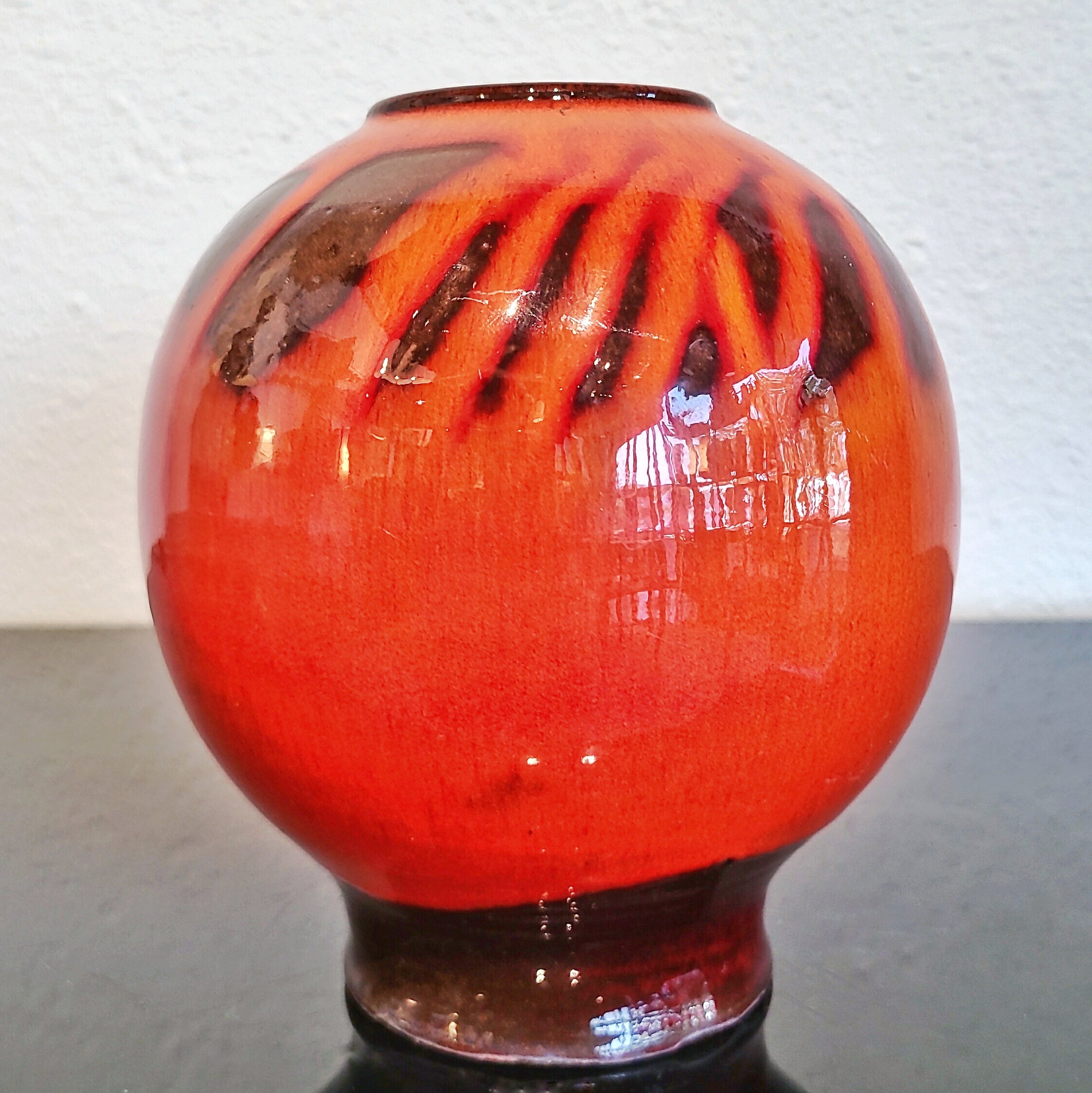 ORANGE ELLY & WILHELM KUCH STUDIO ORB VASE
