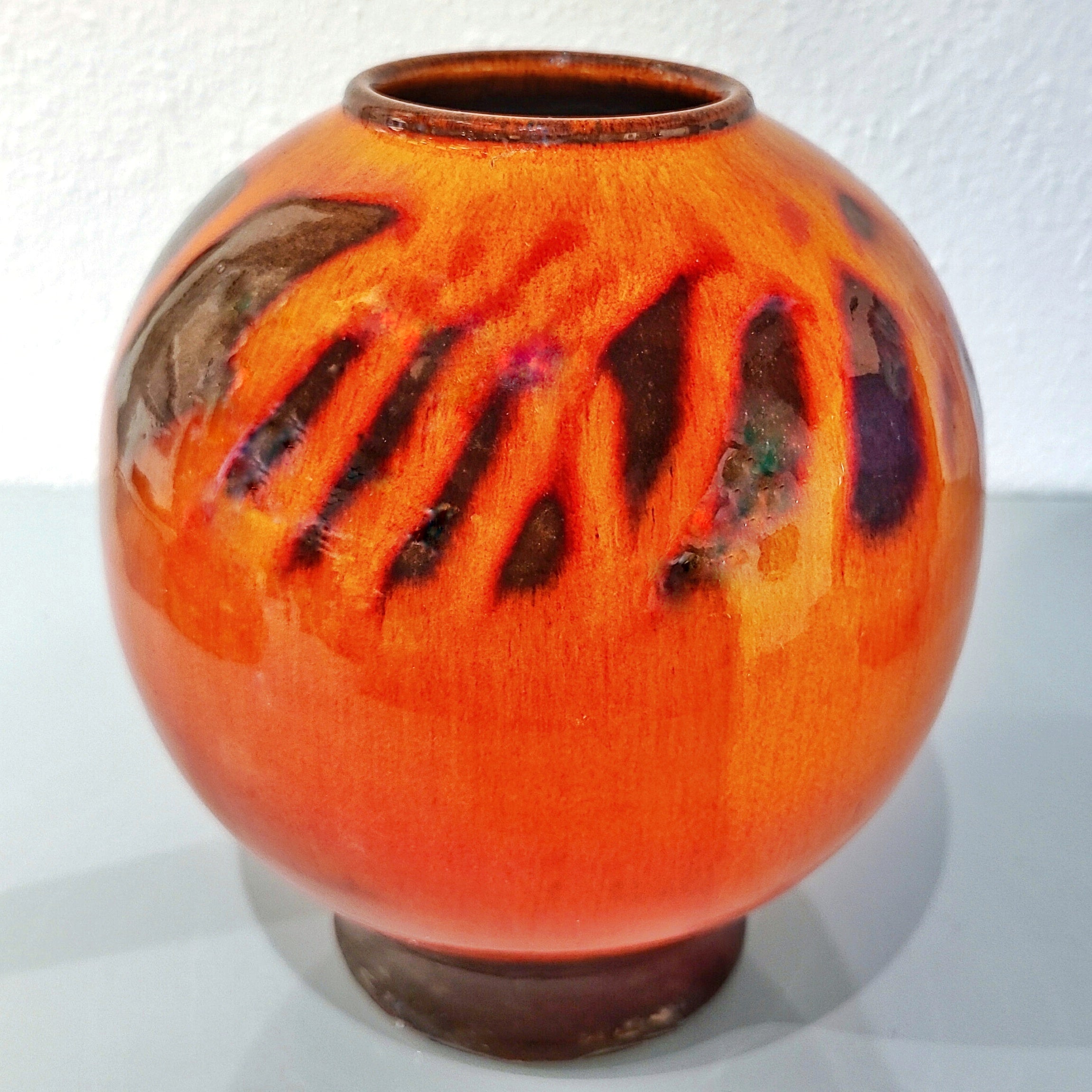 ORANGE ELLY & WILHELM KUCH STUDIO ORB VASE
