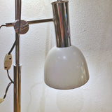 ’70s ITALIAN CHROME DOUBLE-HEADED FLOOR LAMP WITH MARBLE BASE