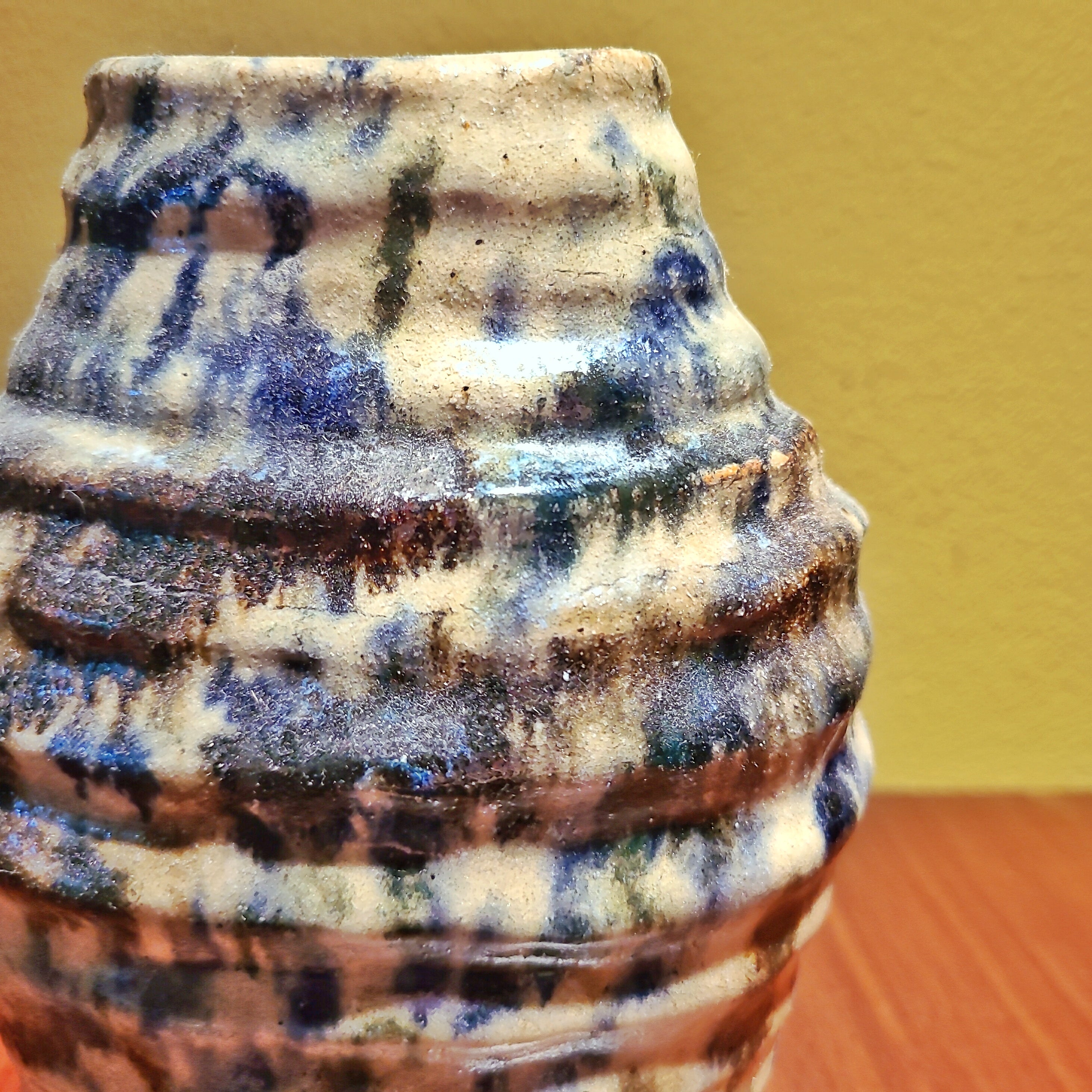UNUSUAL COILED STONEWARE VASE SIGNED “RADOVICH”