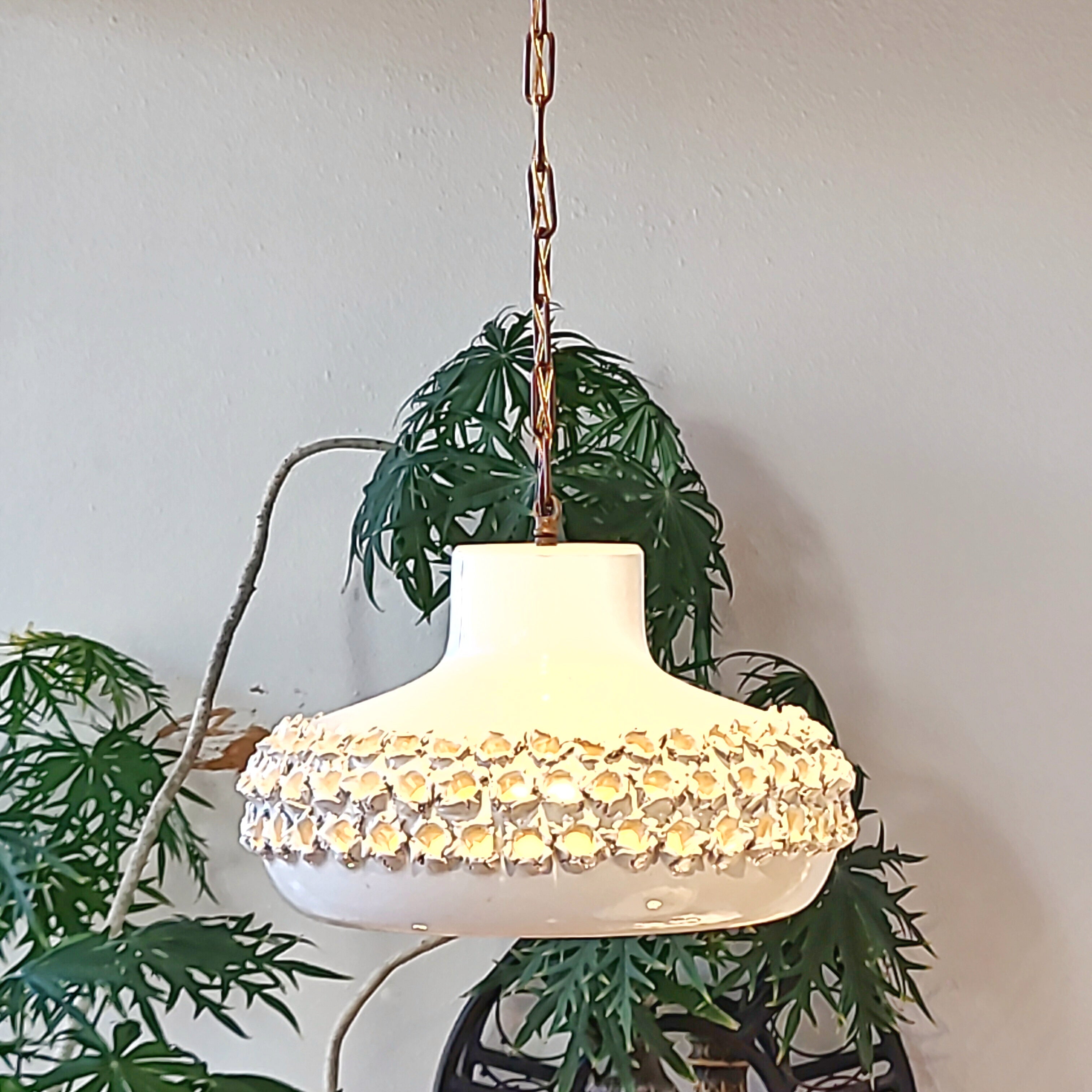 STONEWARE LIGHT FIXTURE BY AKSEL LARSEN  FOR AXELLA (DENMARK)