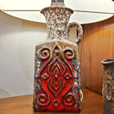 Ü-KERAMIK FAT-LAVA TABLE LAMP WITH PERIOD SHADE