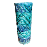 TALL NUOVO RINASCIMENTO BLUE & AQUA CYLINDER VASE (ITALY)