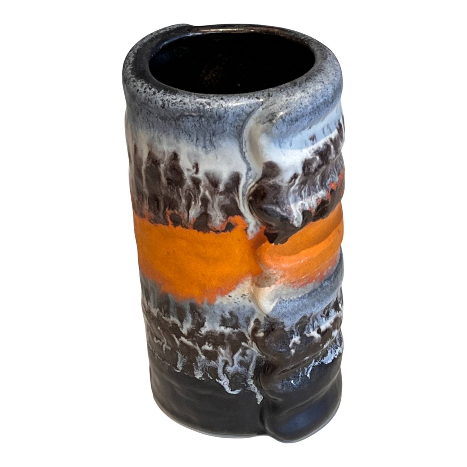 ORANGE DÜMLER & BREIDEN ‘POLAR’ DÉCOR RELIEF VASE Nr. 24/14